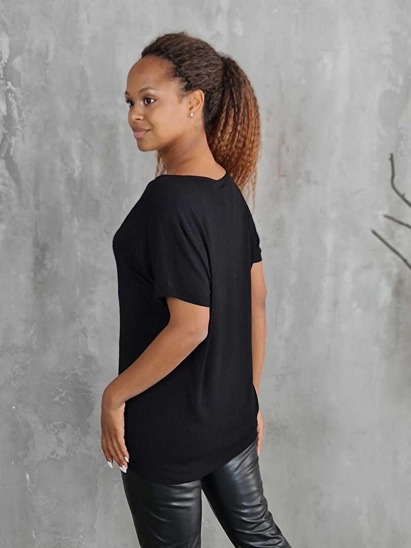 Джемпер Kontatto с коротким рукавом бесшовный черный, фотография №2