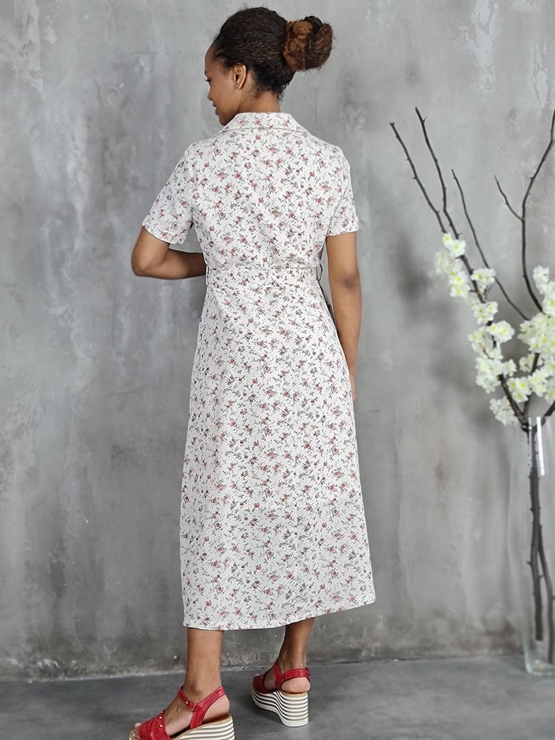 Платье li.fe style с принтом цветочков молочное, фотография №3