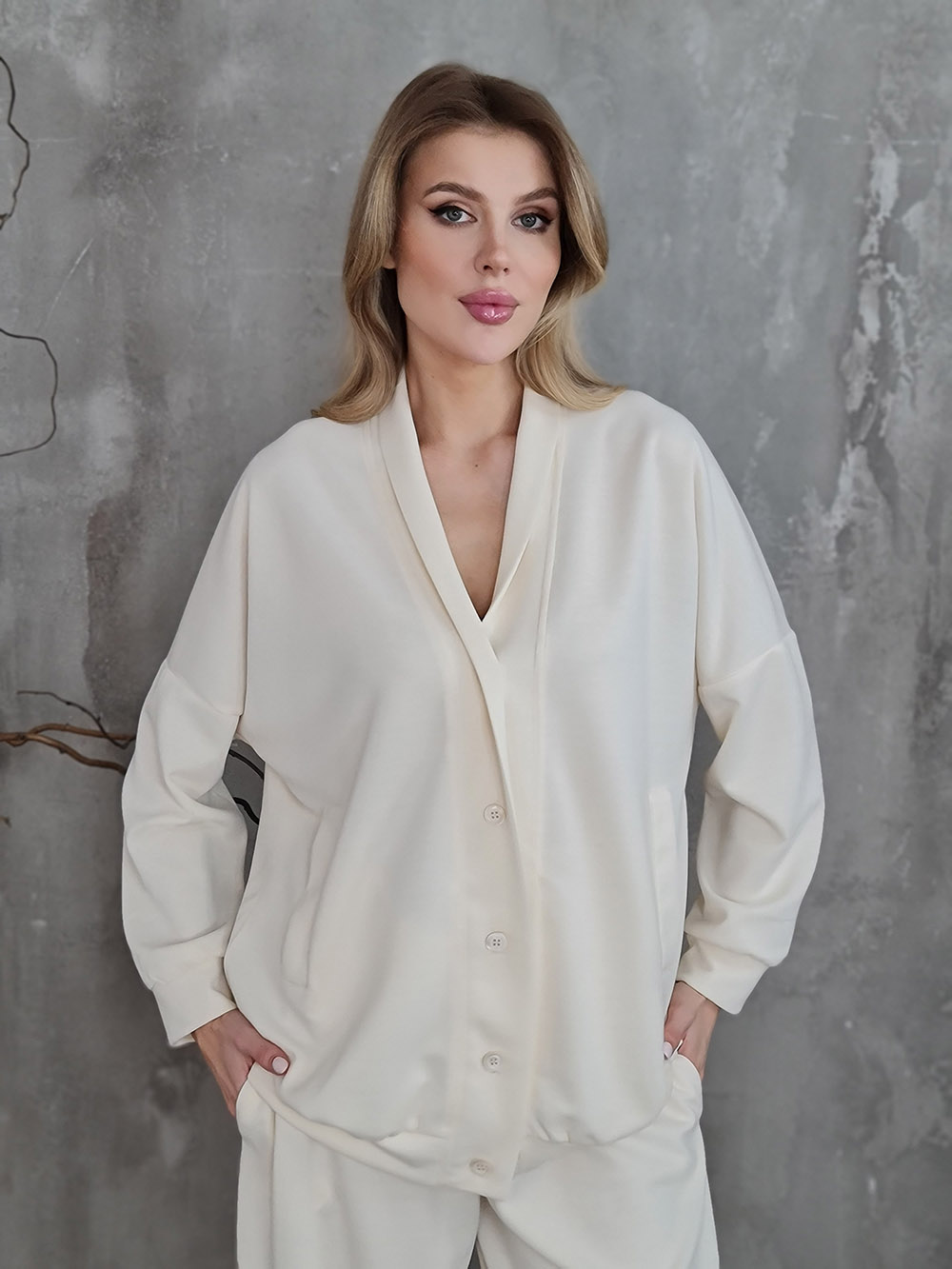 Костюм Imperial кардиган брюки молочный  , фотография №3