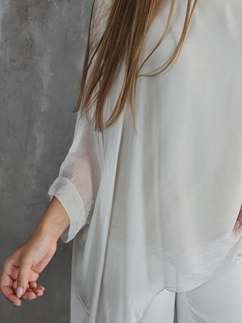 Туника Silk New свободная короткая молочная, фотография №3