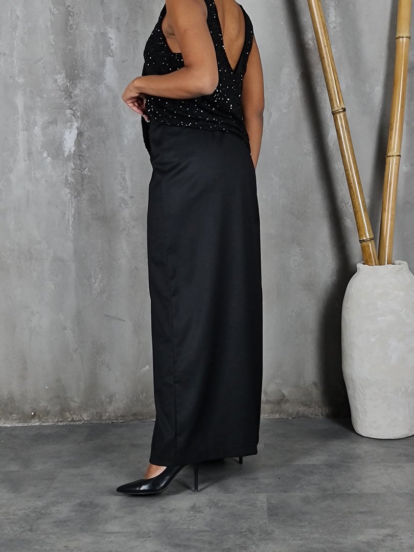 Юбка Imperial с ажурной вставкой черная, фотография №3