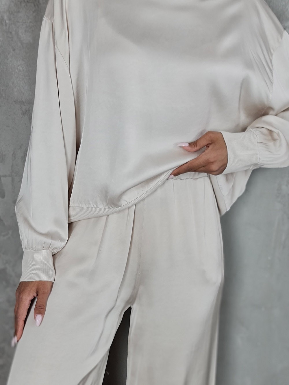 Костюм JNJ counture джемпер + брюки кремовый, фотография №2