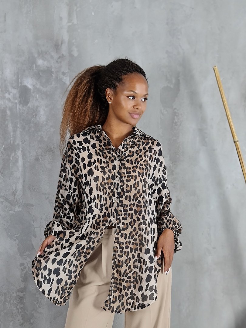 Рубашка MIHO'S с завязками принт леопард, фотография №2