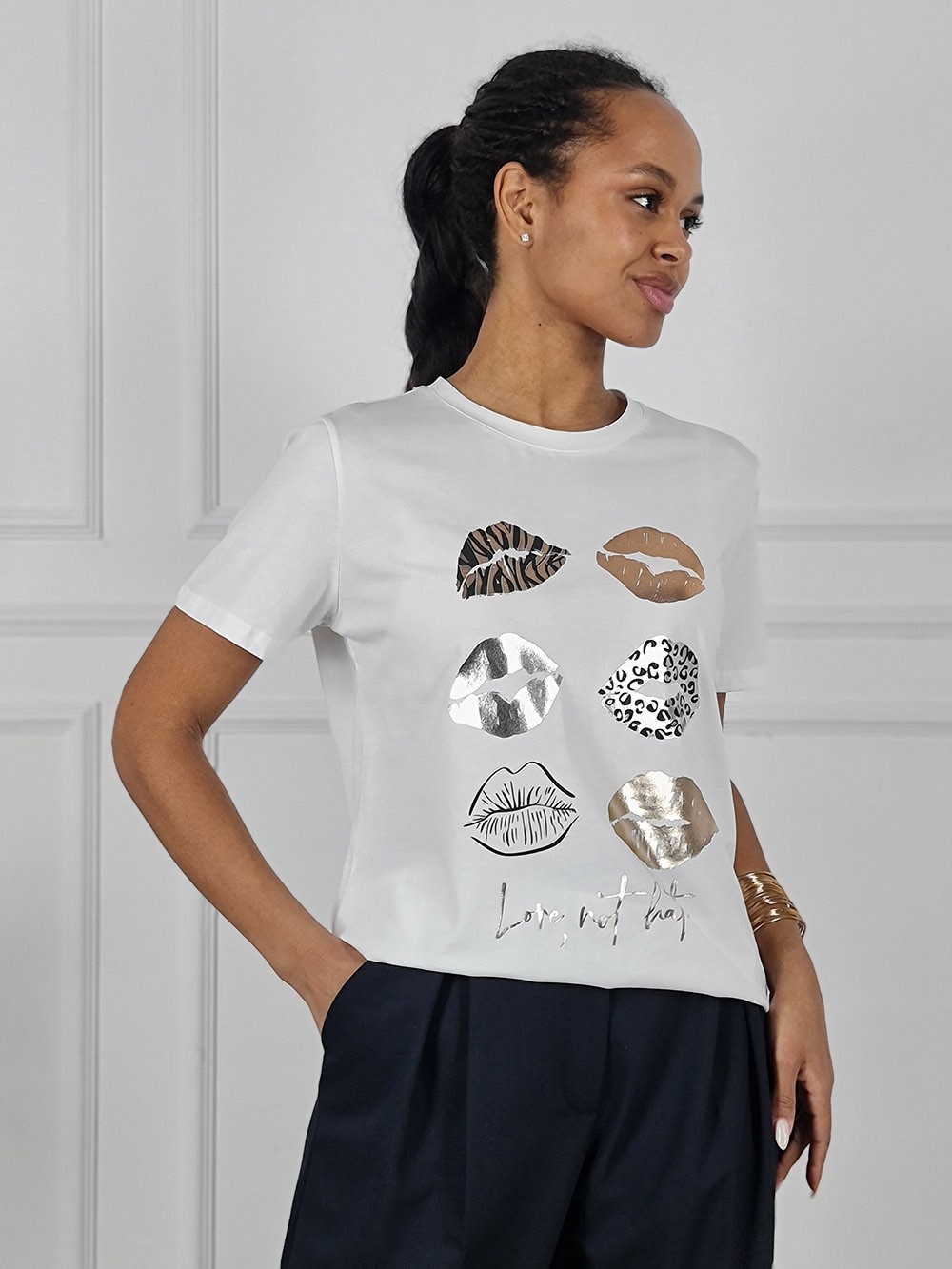 Футболка Y Two принт Разные губы белая, фотография №1
