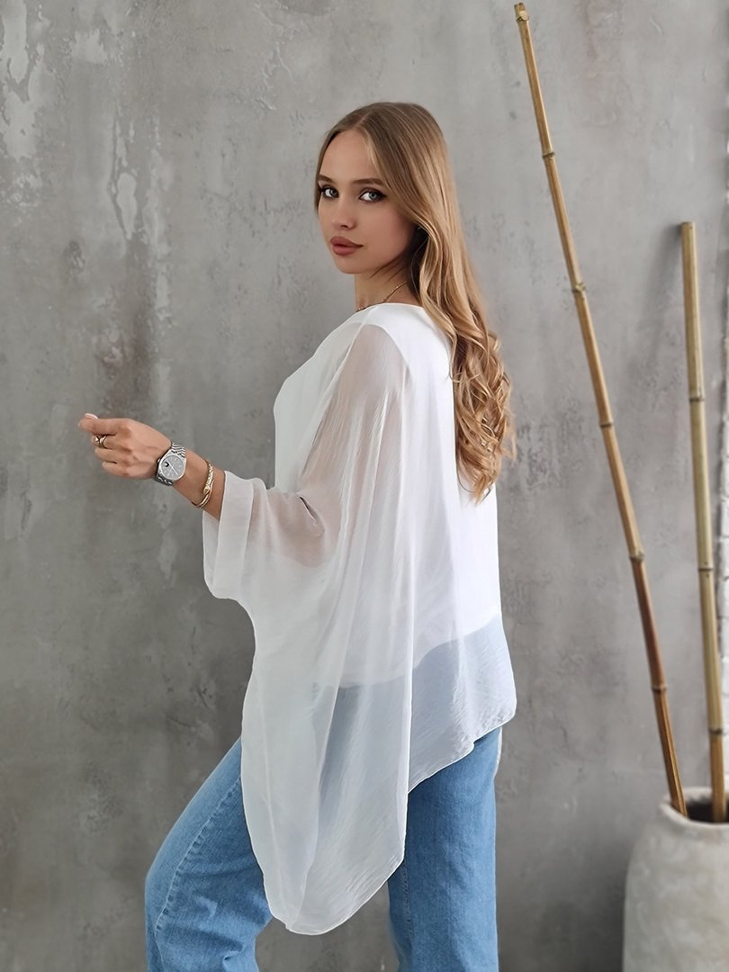 Туника Silk New свободная короткая белая, фотография №2