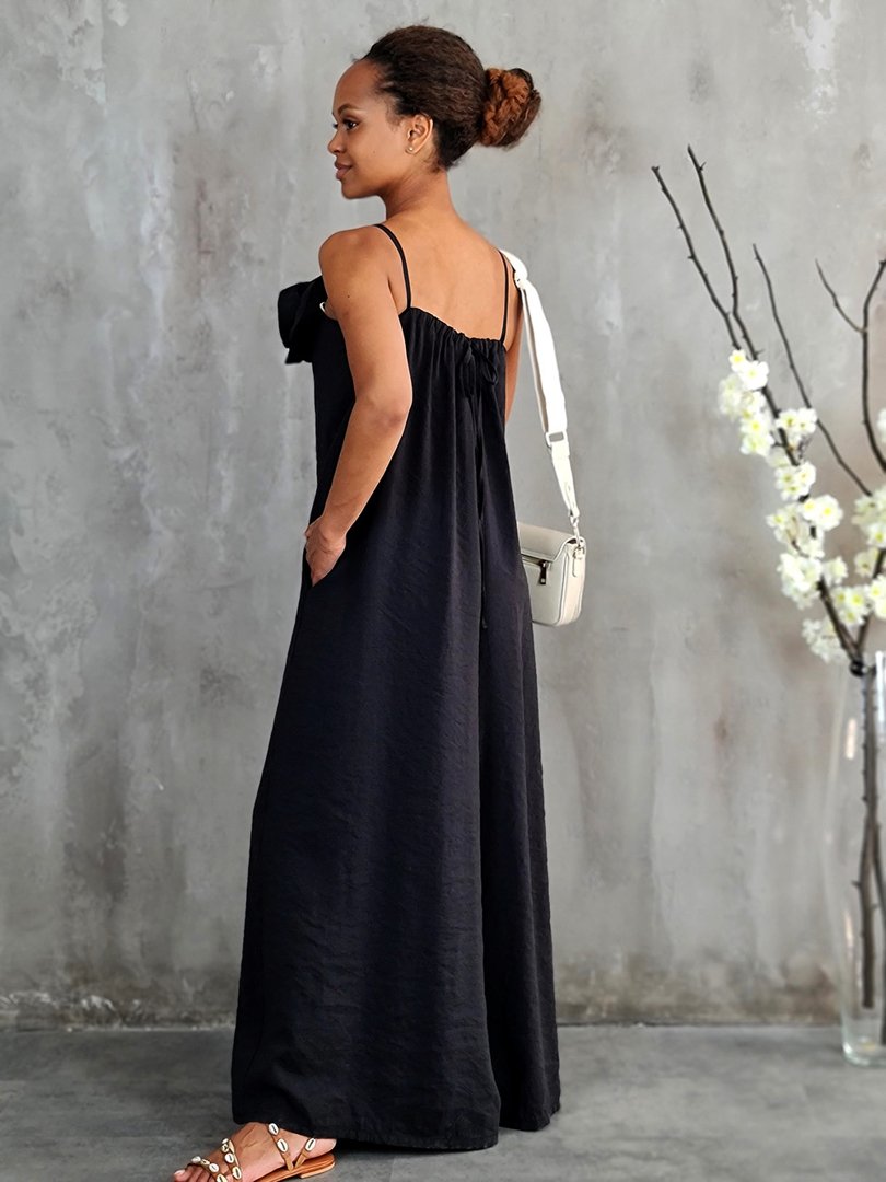 Комбинезон Motel на тонких лямках с брошью черный, фотография №4