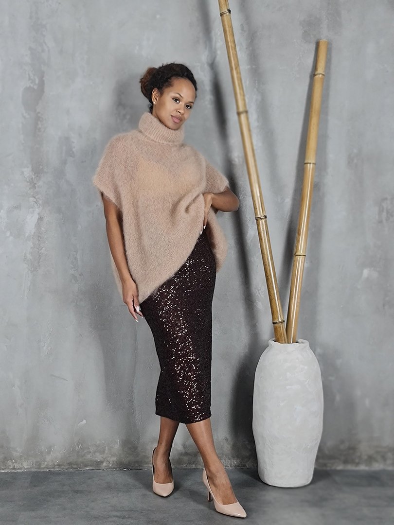 Юбка MIHO'S в пайетках шоколадная , фотография №2