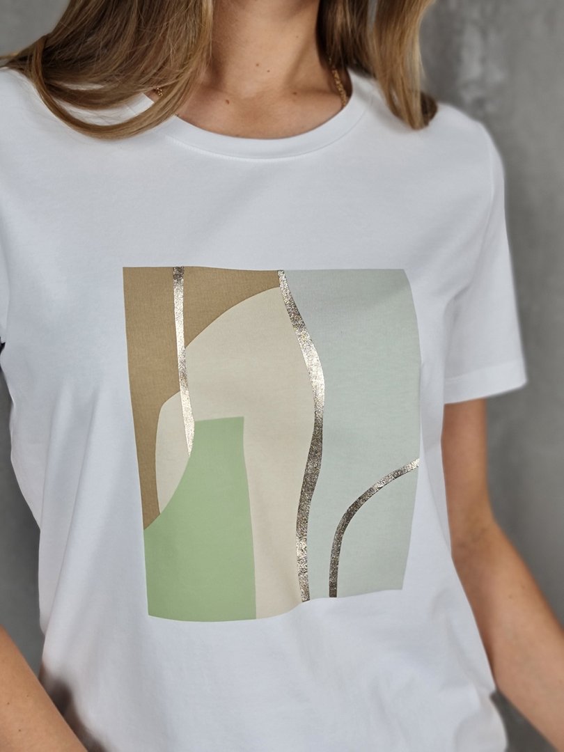 Футболка li.fe style с абстрактным принтом белая, фотография №2