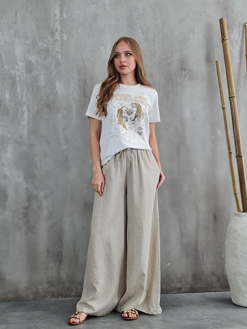 Футболка Y Two с тиграми и надписью белая, фотография №2