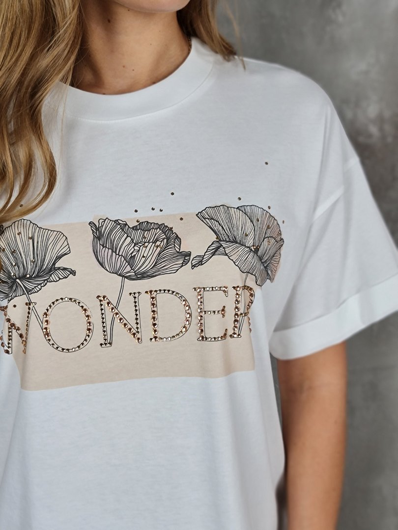 Футболка Imperial с надписью WONDER на груди белая, фотография №2