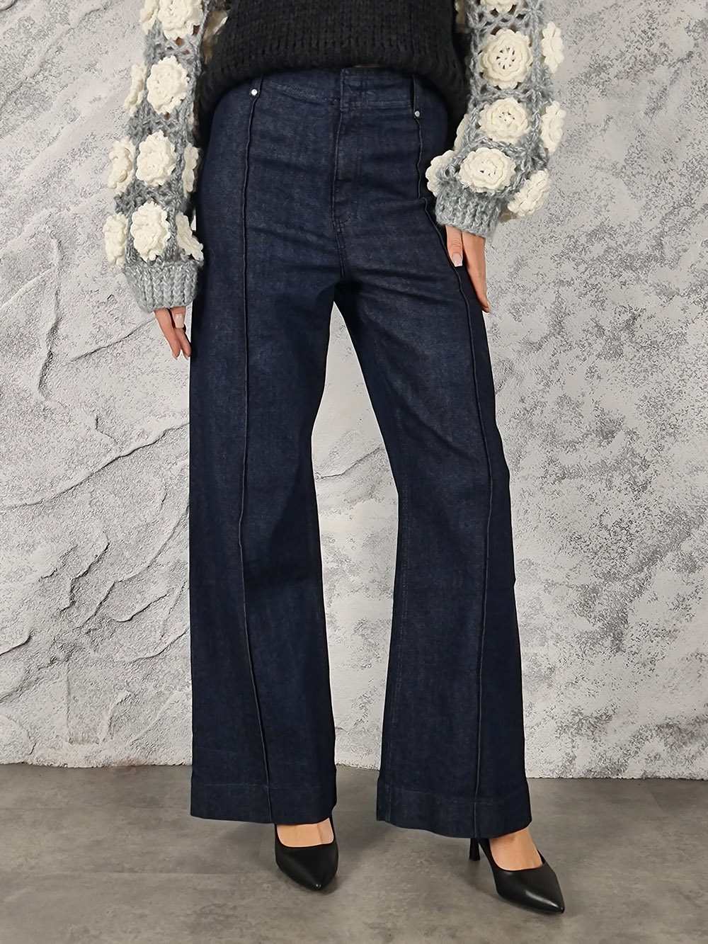 Джинсы Miss Bonbon темно-синие со стрелками, фотография №4