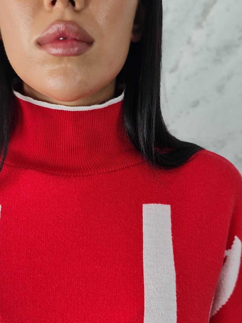 Костюм Barbara Alvisi джемпер и брюки красный, фотография №6