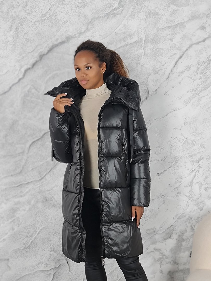 Пуховик Monte Cervino с длинными завязками черный, фотография №4