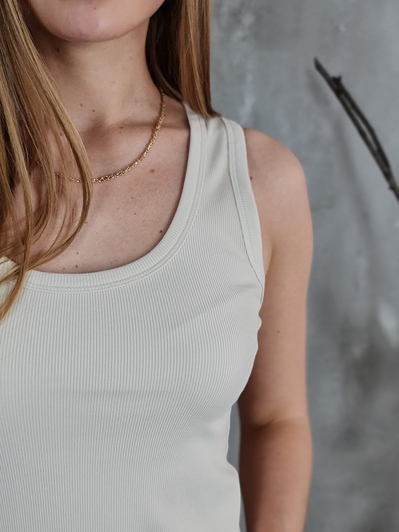 Топ WIYA базовый в рубчик бежевый, фотография №3