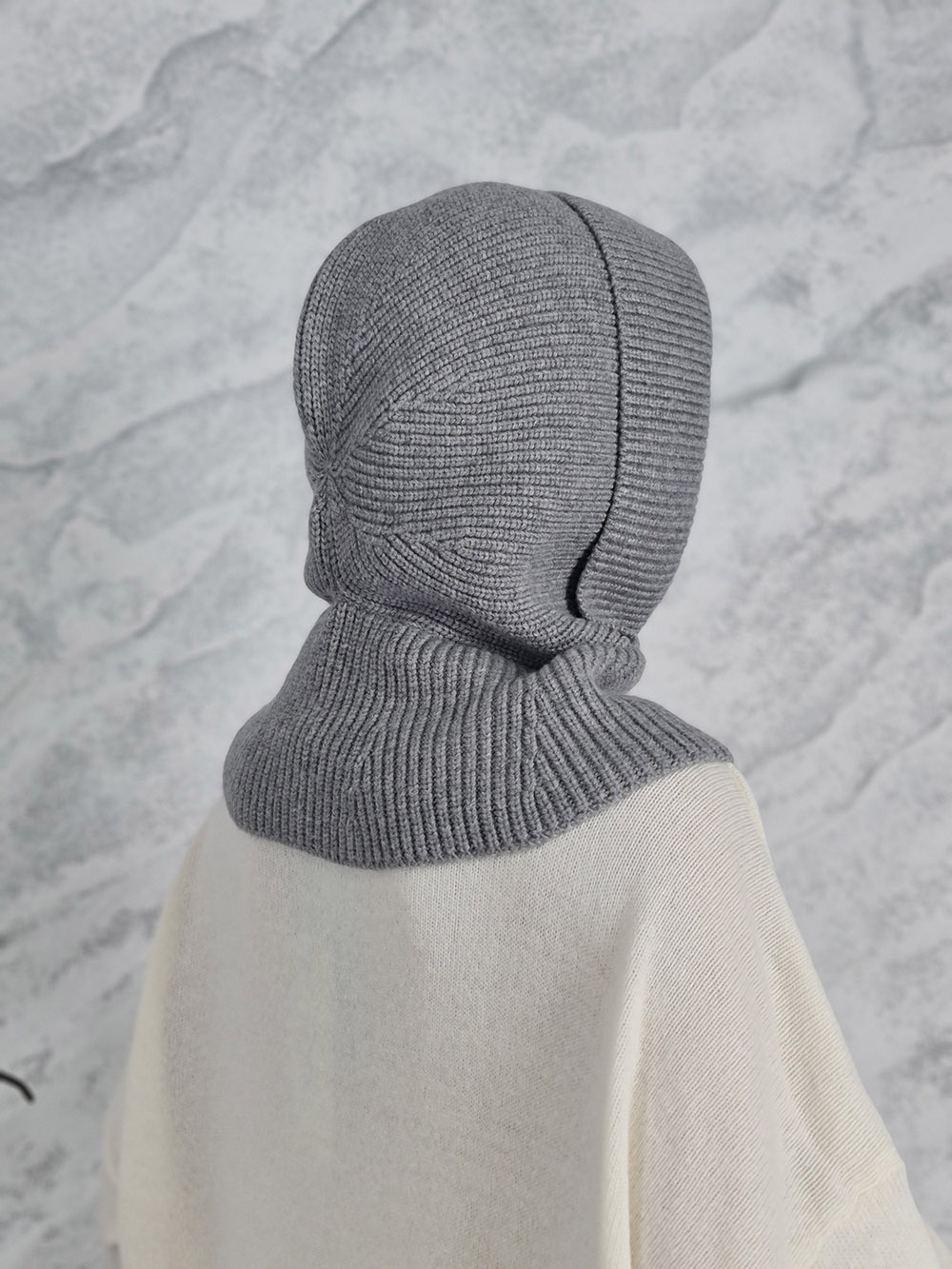 Капор Souvenir вязанный серый, фотография №3
