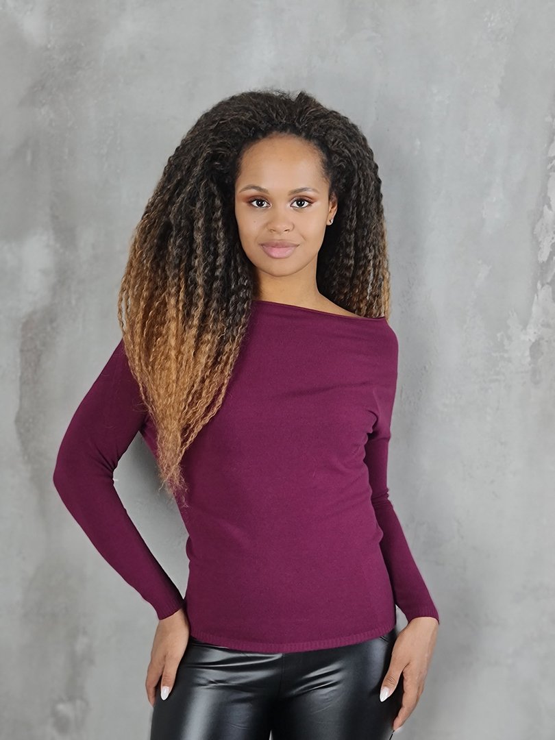 Джемпер Kontatto с широким воротом фиолетовый (Bordeux), фотография №2