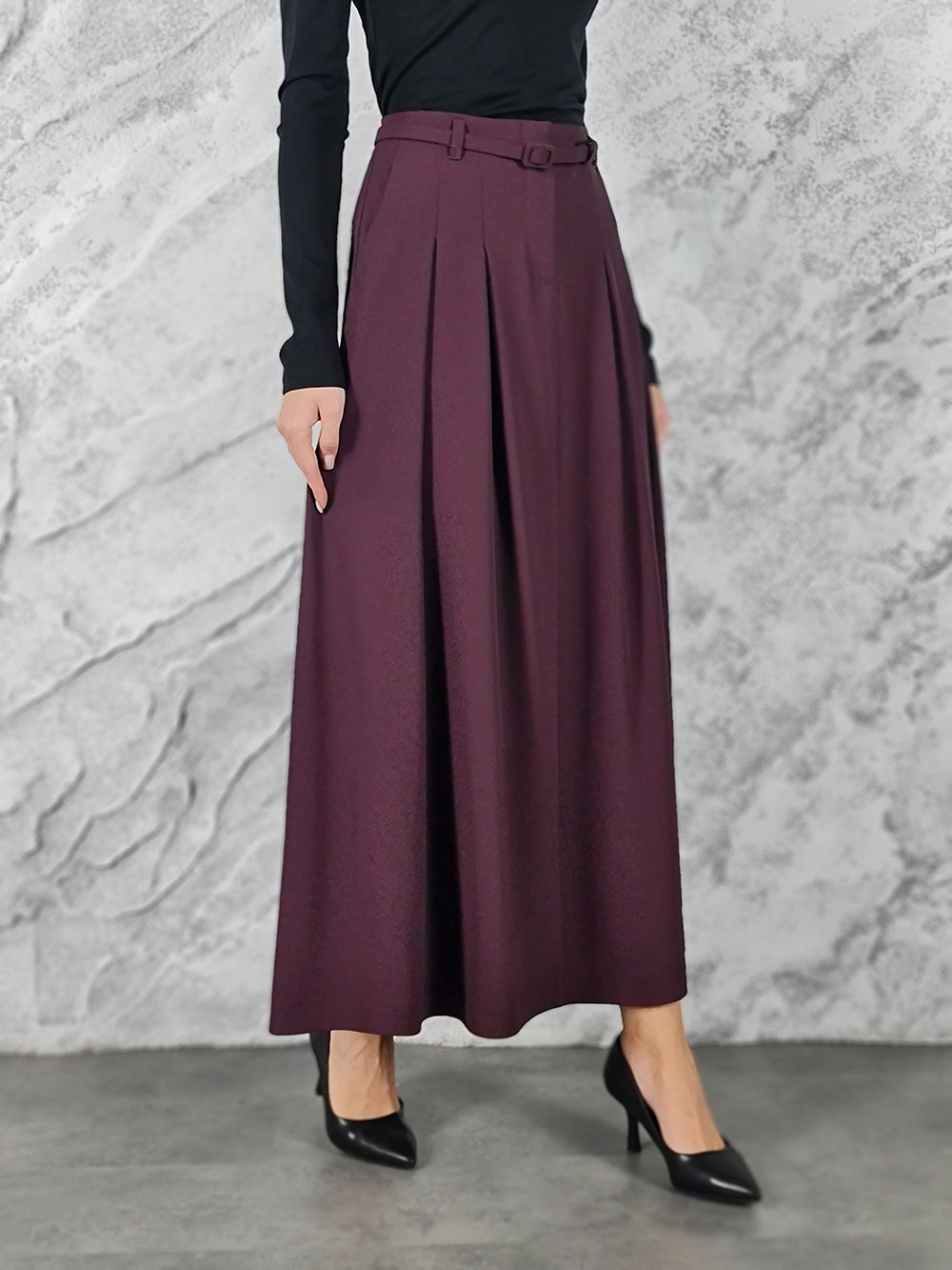 Юбка Imperial длинная с тонким ремешком бордо, фотография №3