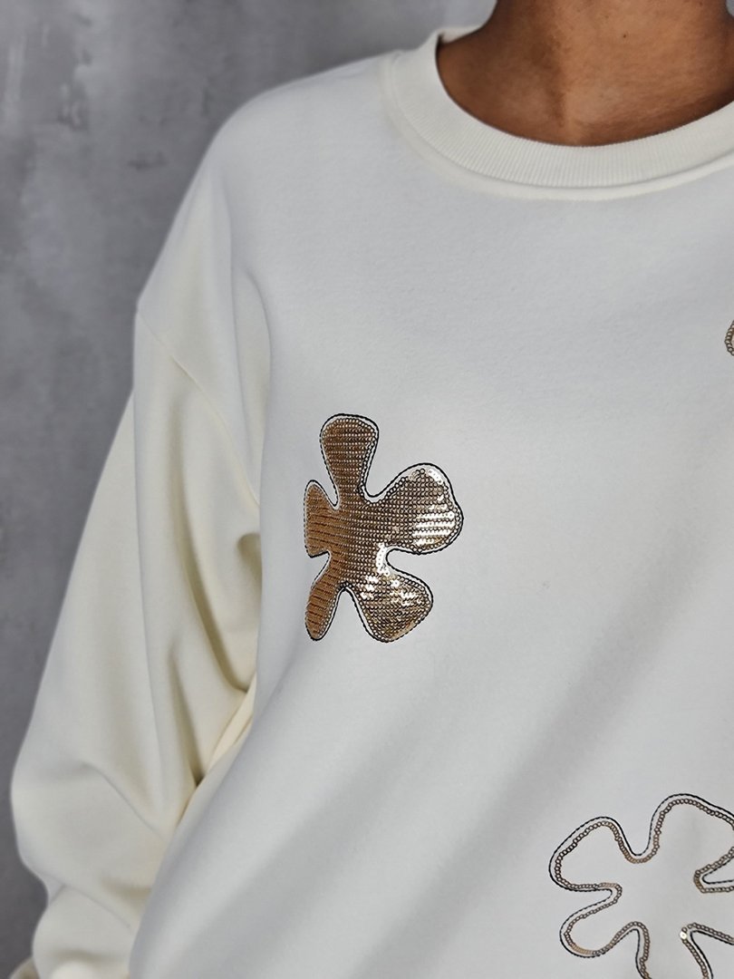 Джемпер Y Two с принтом "цветы" молочный, фотография №3