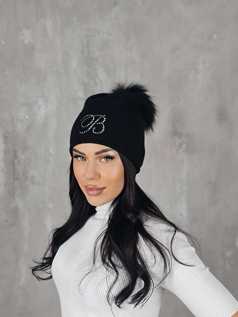 Шапка Blanca с помпоном черная, фотография №3