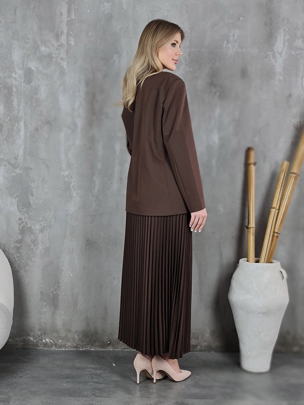 Пиджак CLOTHÉ с завязками коричневый, фотография №3