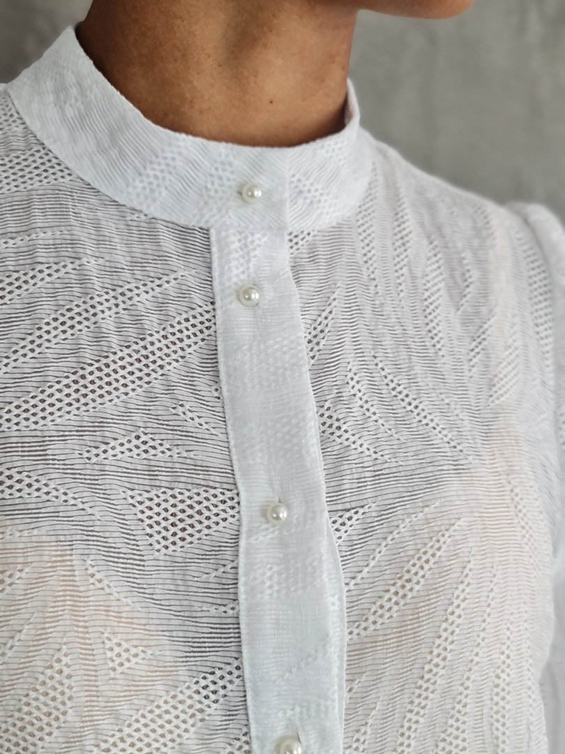 Рубашка Imperial воротничок стойка белая , фотография №4