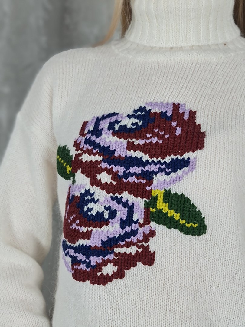 Джемпер Kontatto с мохером молочный, фотография №3