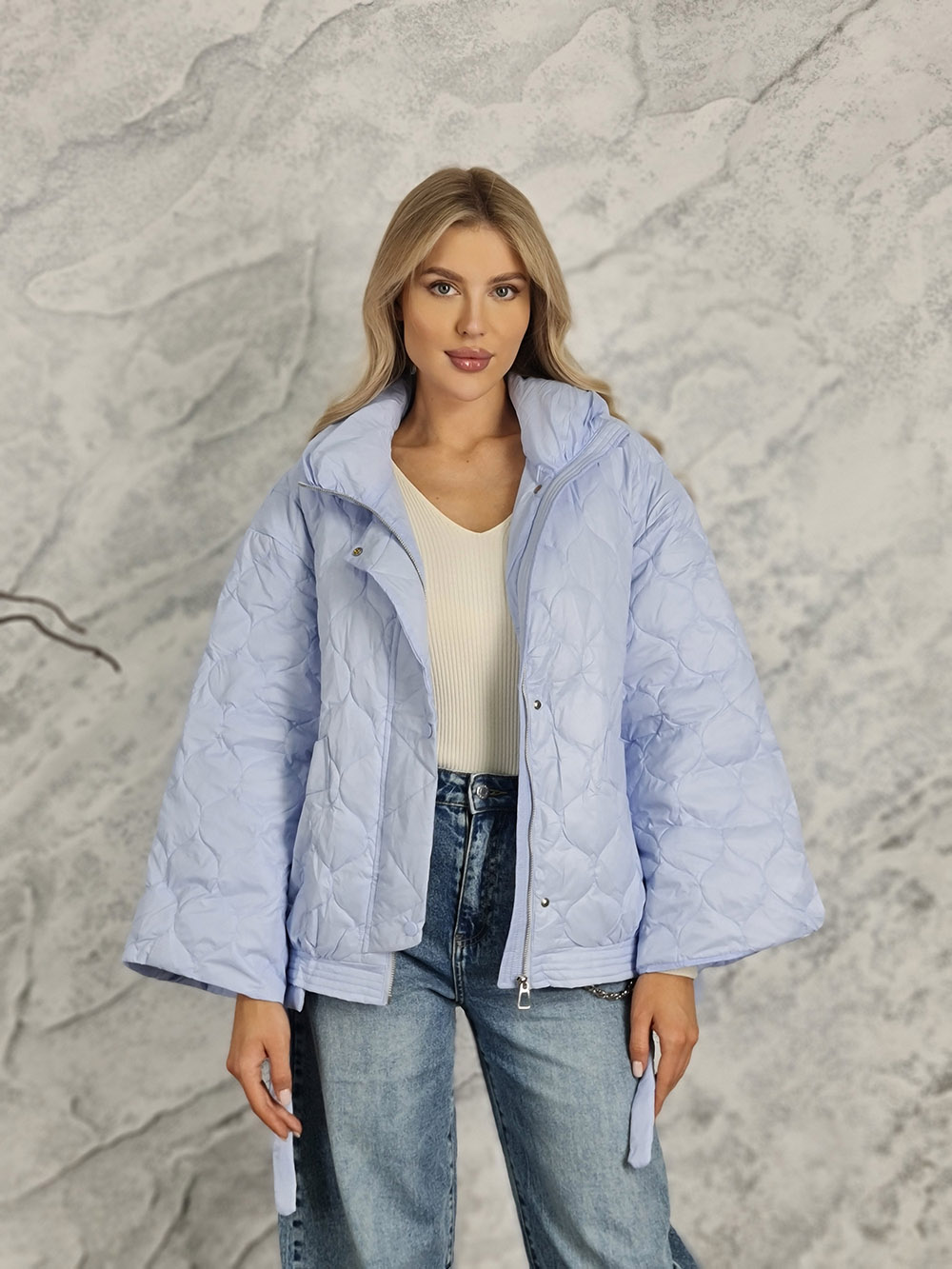 Куртка  DEGREES стеганная голубая, фотография №1