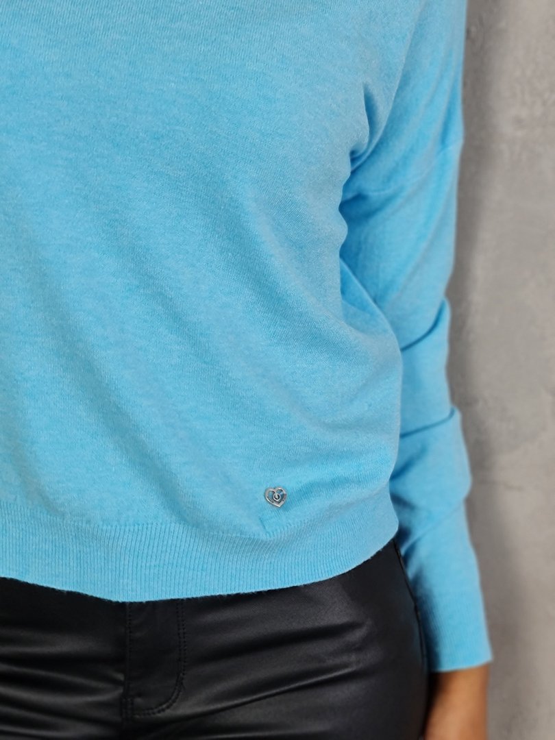 Водолазка Please базовая укороченная голубая , фотография №3