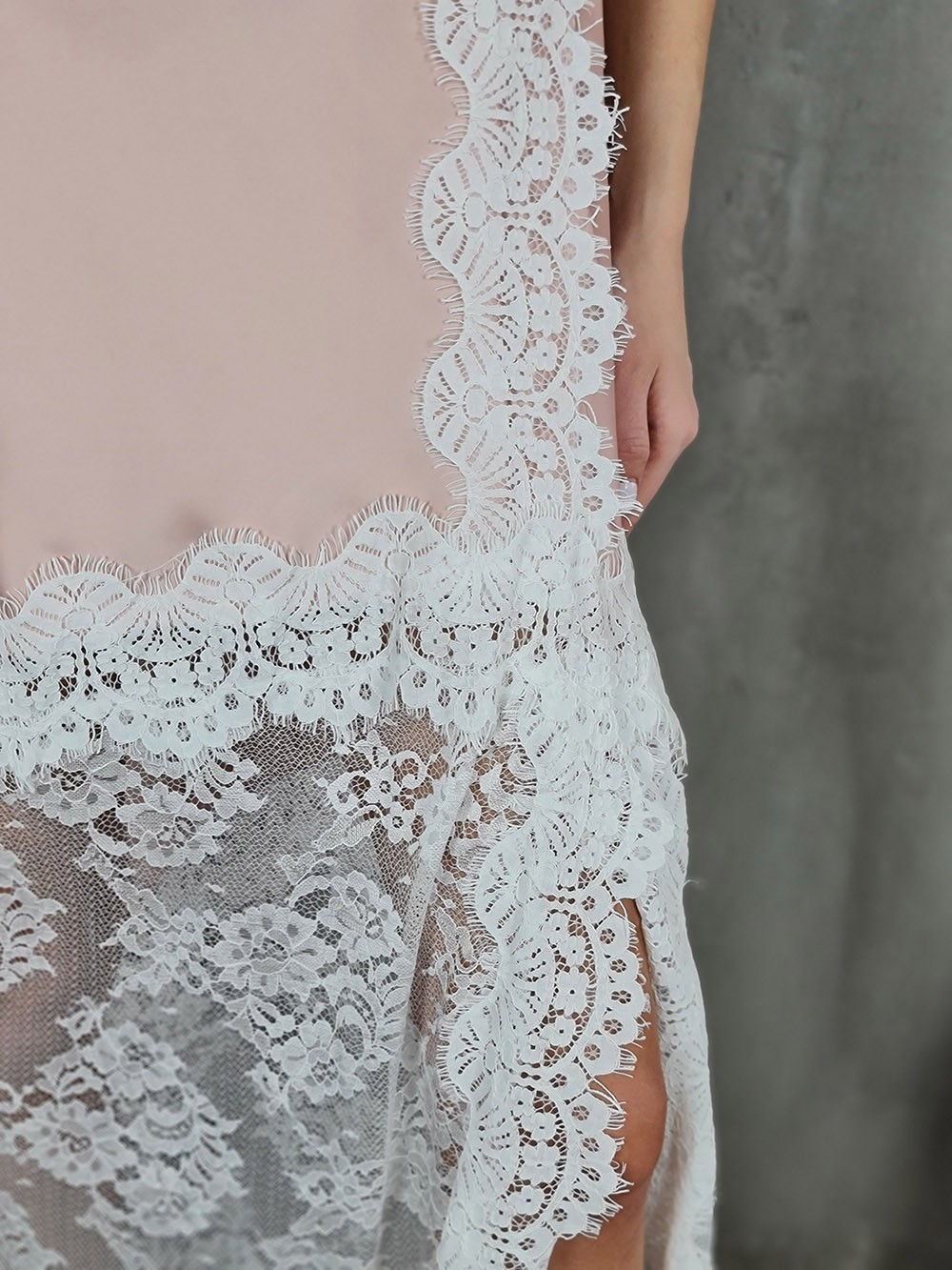 Юбка Mitica&Co. с белым кружевом розовая, фотография №3