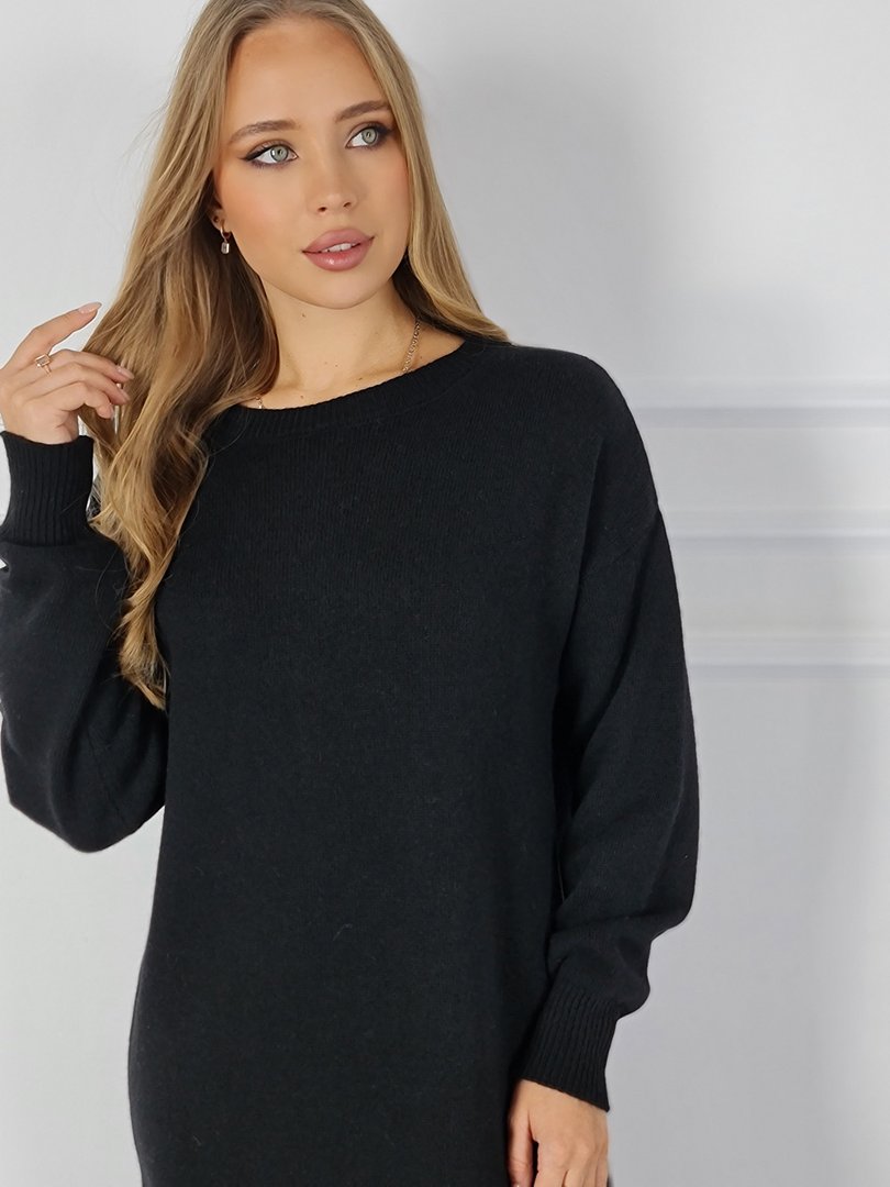 Платье J&J Couture вязаное длинное чёрное, фотография №3