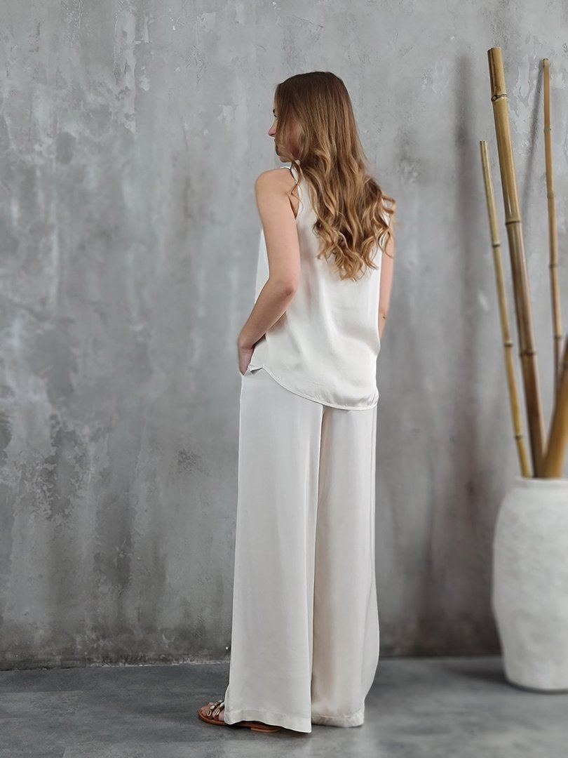 Костюм li.fe style топ с брюками молочный, фотография №3