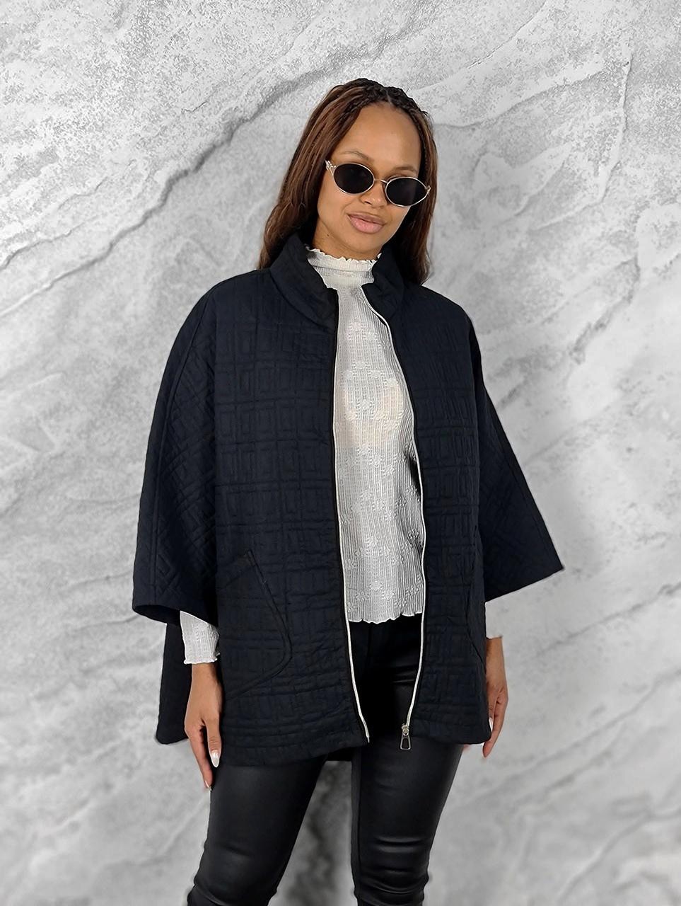 Куртка Monte Cervino рукава летучая мышь стеганный черная, фотография №1