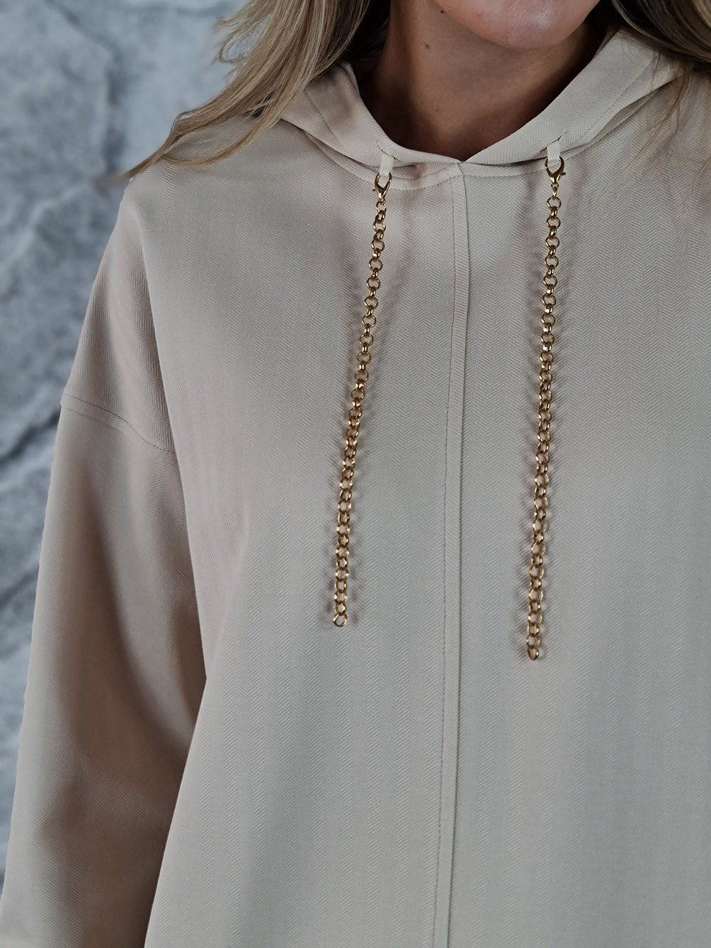 Костюм imperial кремовый худи брюки с цепями, фотография №4