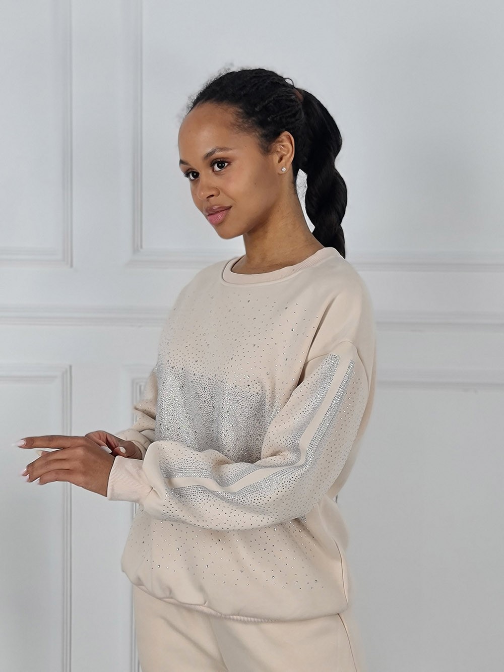 Костюм CHANCE OFF со стразами бежевый , фотография №6