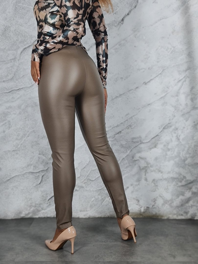 Легинсы Imperial из экокожи песочные , фотография №4