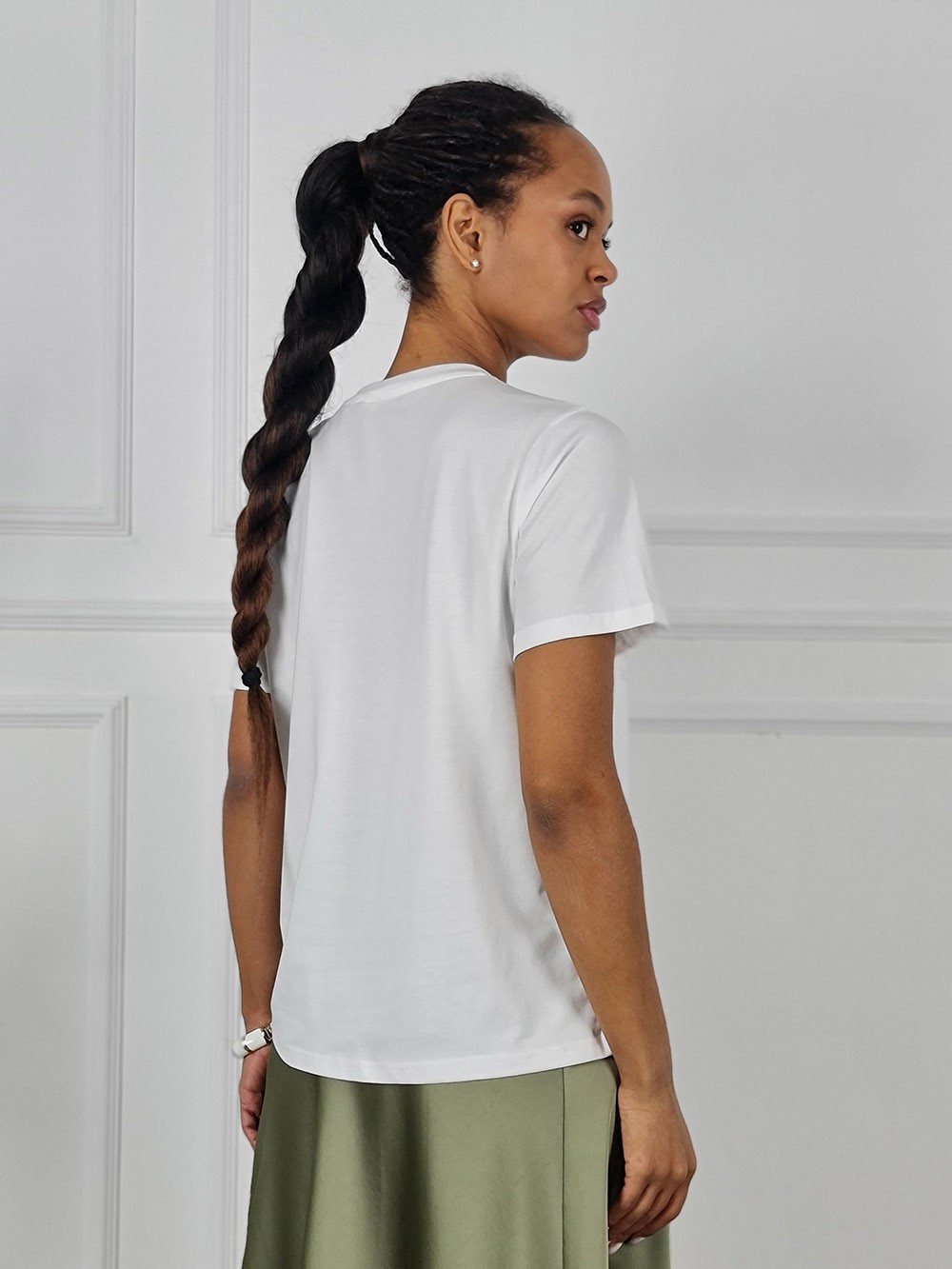 Футболка Y Two принт Силуэт девушка в рамке белая, фотография №4