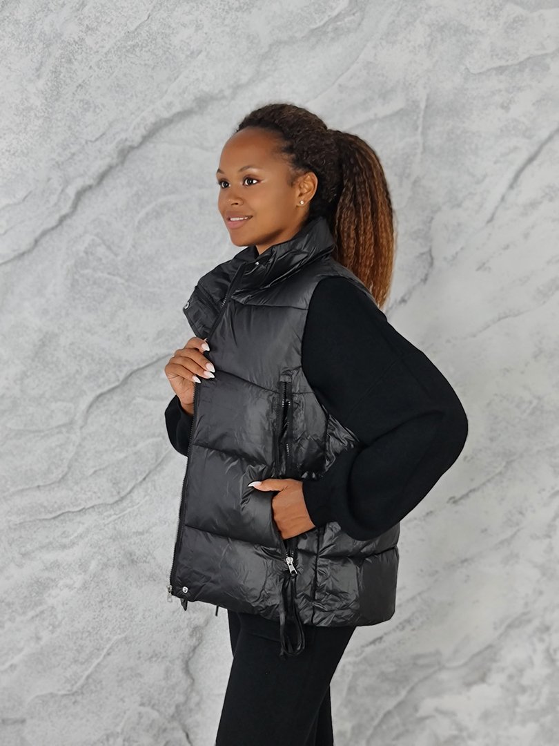 Костюм Lara тройка жилет джемпер брюки черный, фотография №5