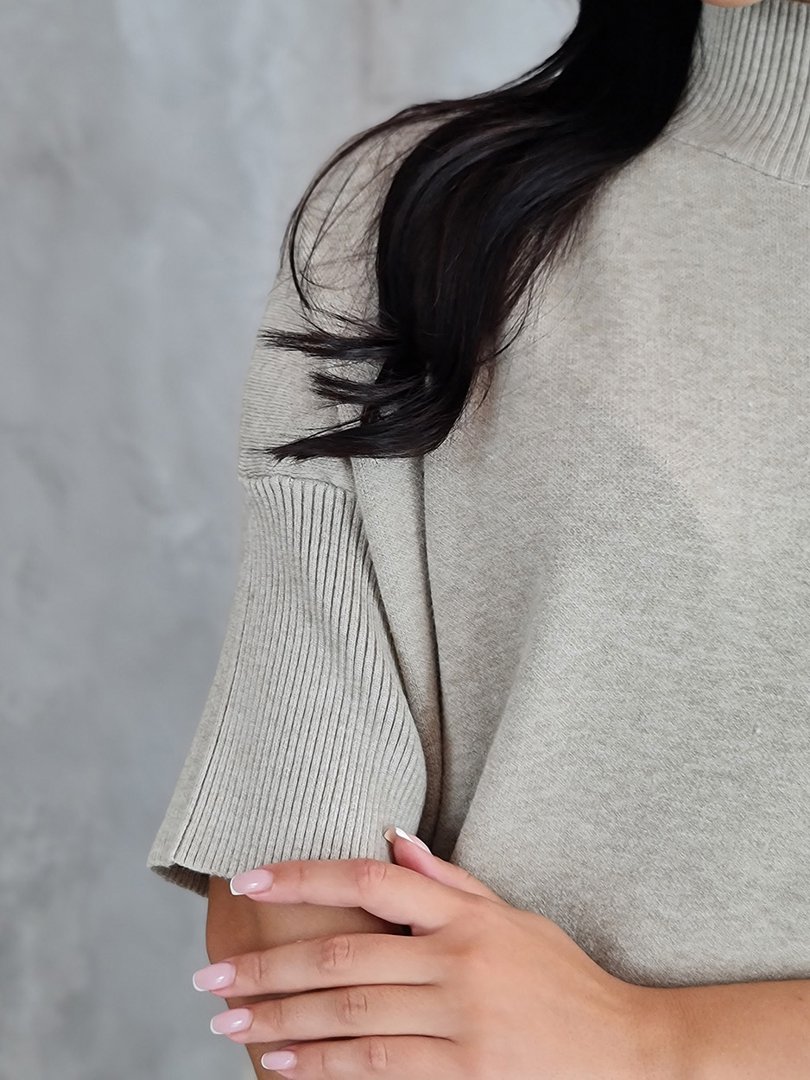 Платье Lara с короткими рукавами бежевое, фотография №4