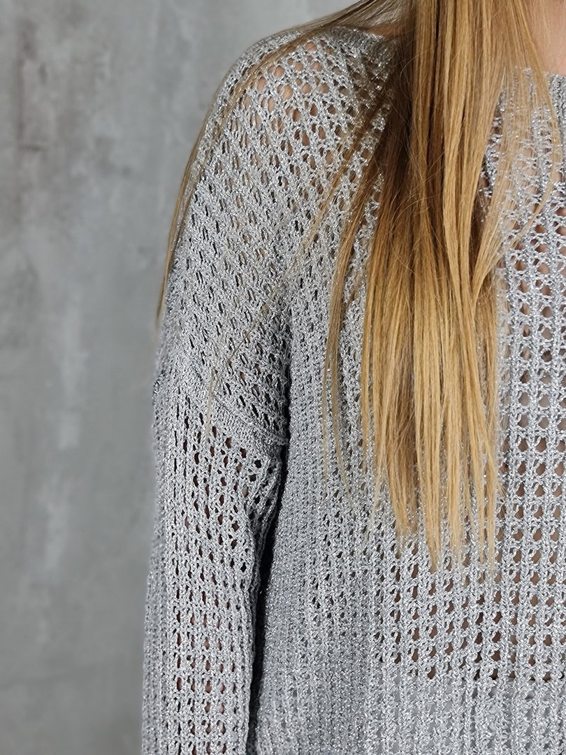 Джемпер-сетка Vicolo с люрексом серый, фотография №4