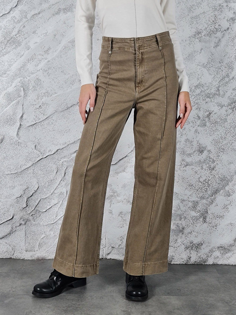 Джинсы Miss Bonbon тауп со стрелками, фотография №2