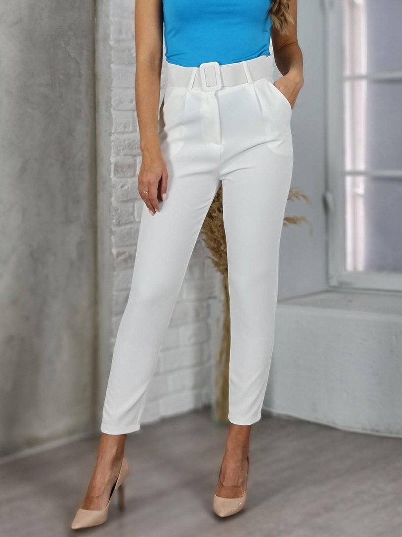 Брюки J-Clair с широким поясом белые, фотография №1