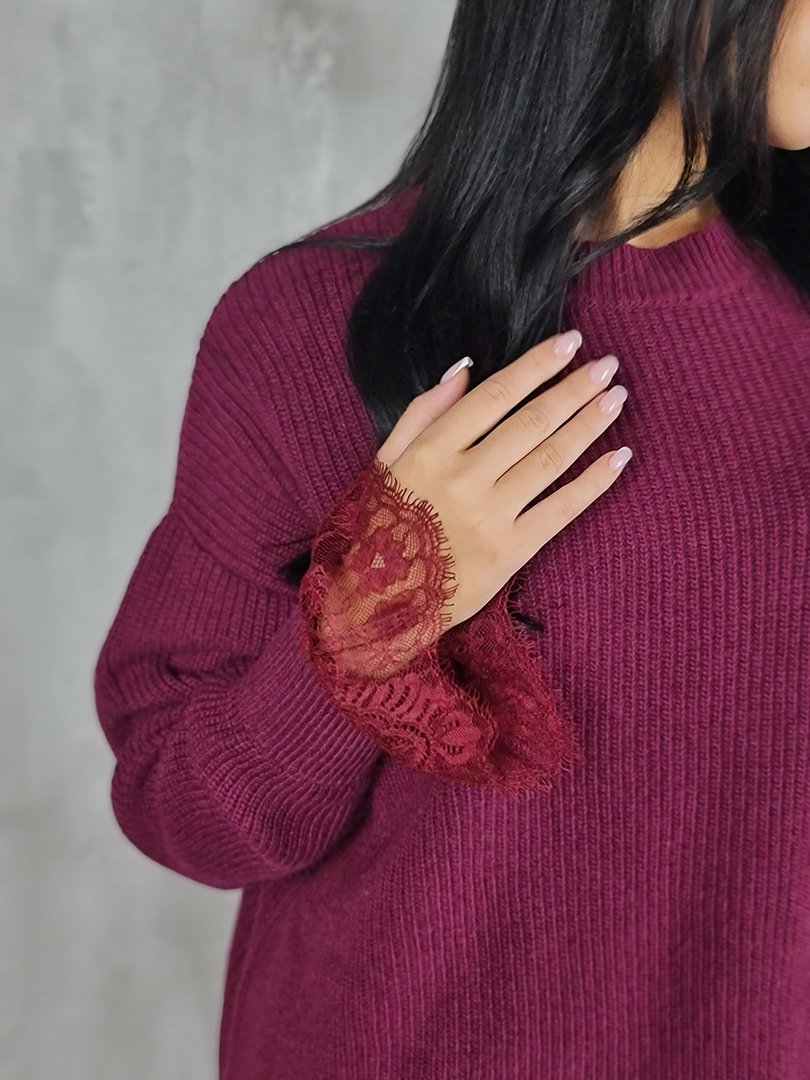 Джемпер Vicolo вязаный оверсайз бордо, фотография №2