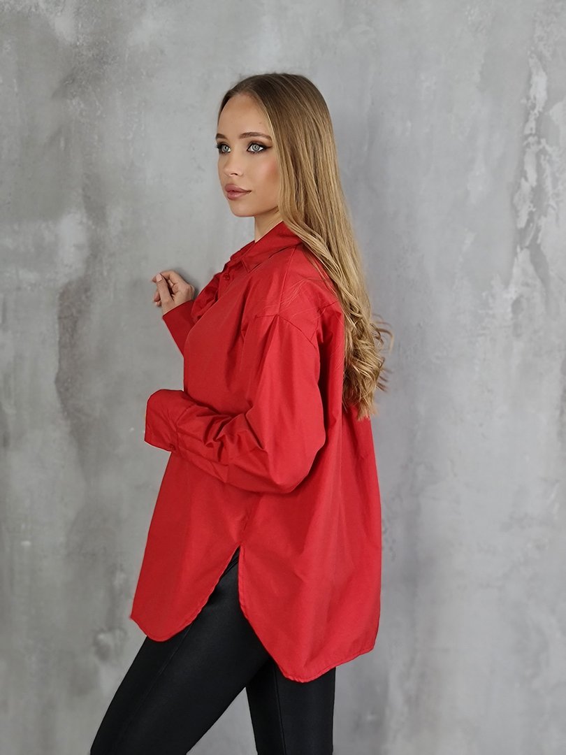 Рубашка MIHO'S с розой с правой стороны красная, фотография №4