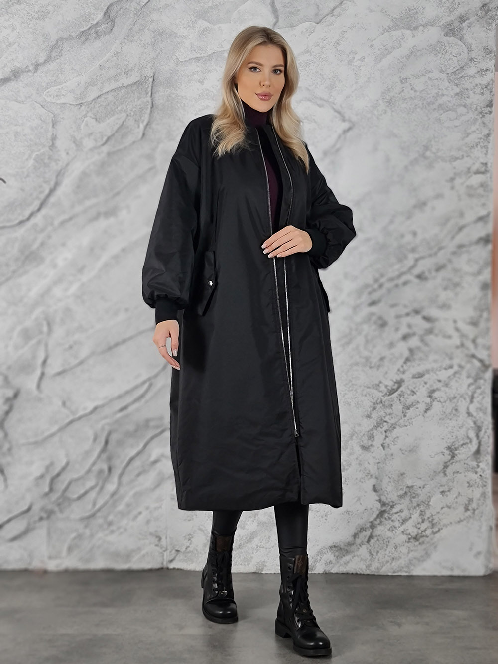 Пальто утепленное Imperial черное, фотография №2