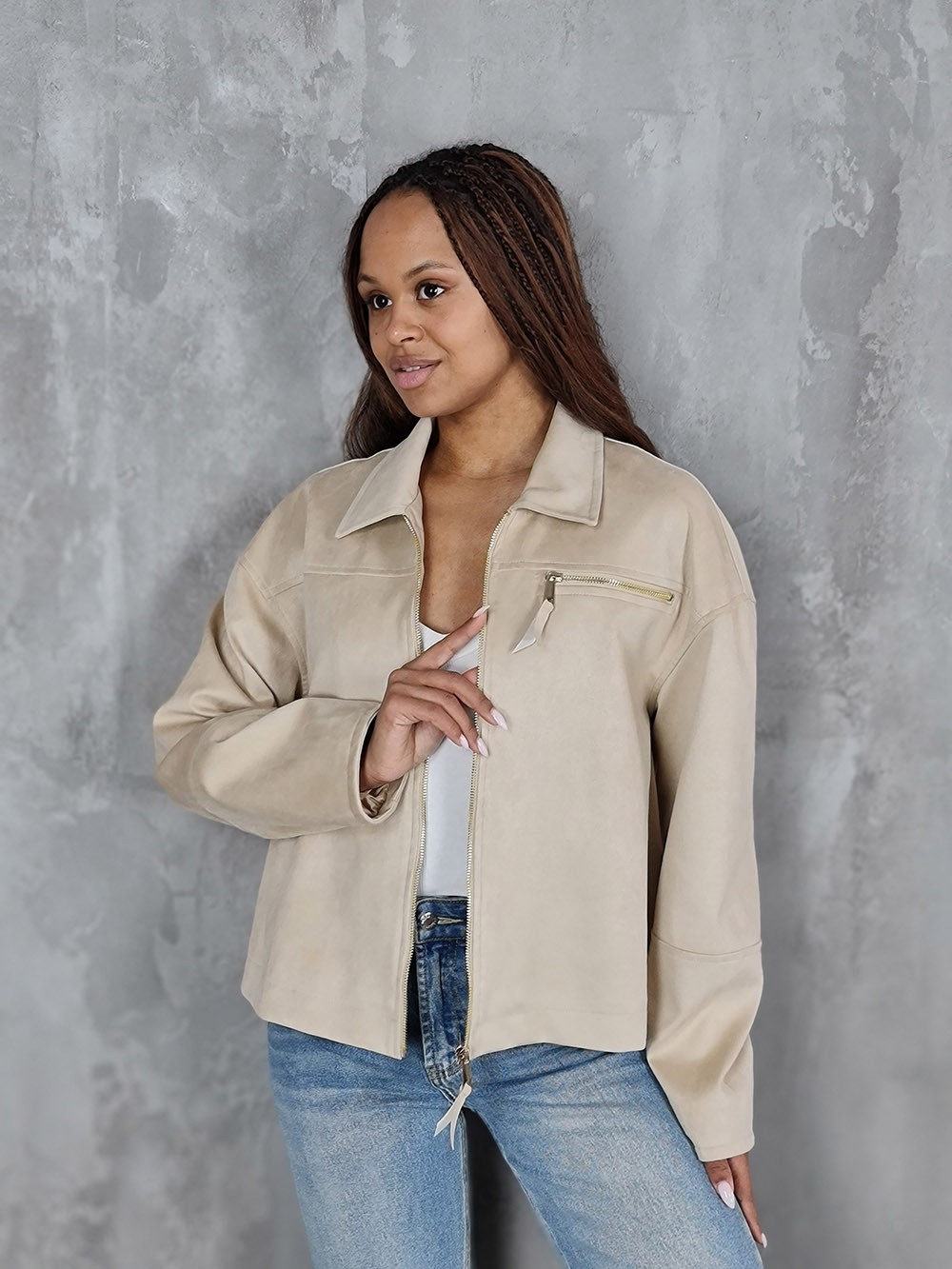 Бомбер CLOTHÉ замшевый бежевый , фотография №1