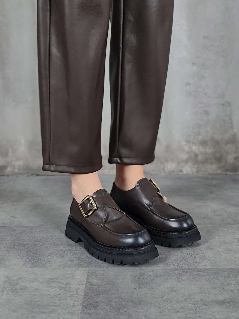 Лоферы FEDERICA LANCION утепленные шоколад, фотография №1