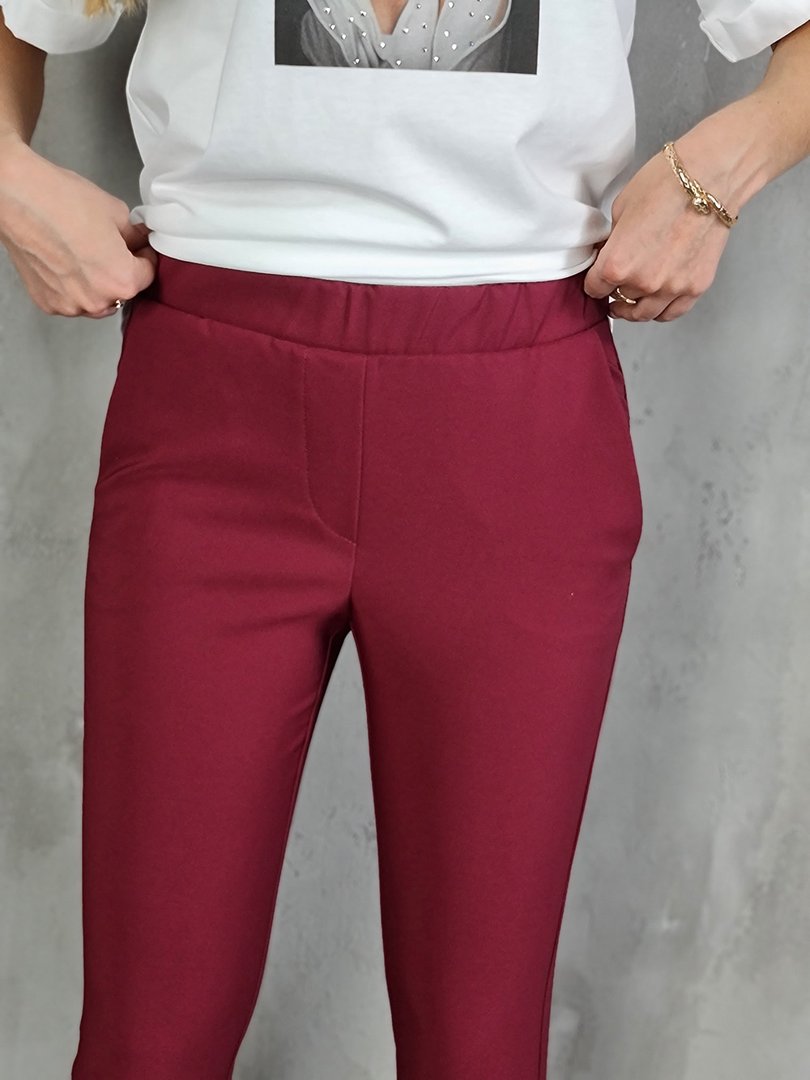 Брюки Imperial классические на резинке тёмно-фиолетовые, фотография №3