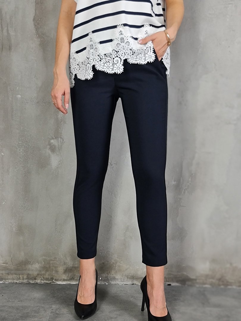 Брюки Imperial классические на резинке тёмно-синие, фотография №2