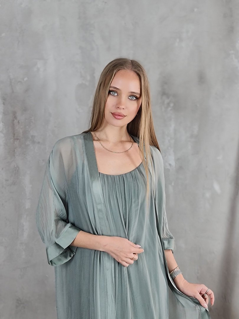 Накидка Silk New шелковая хаки, фотография №2