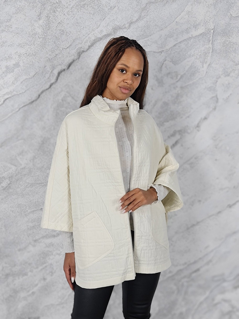 Куртка Monte Cervino рукава летучая мышь стеганный молочная, фотография №1